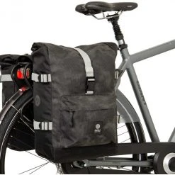 AGU Urban H2O II Sacoche double enroulable sur le haut MIK, noir -Sacoches Velo Boutique agu urban double pannier bag mik reflective mist 3