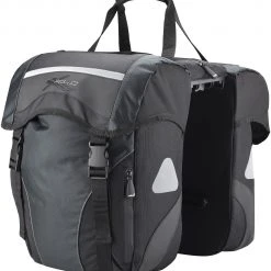 XLC Carry More Sacoche vélo double 30l avec Adaptateur, noir
